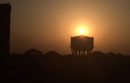 Sunset Water Tower in New Delhi